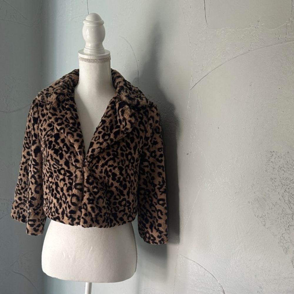 CAbi Brown Leopard Teddy Jacket